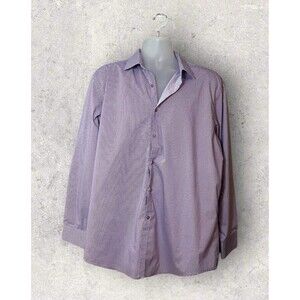 Adrienne VIttadini Men's Size XL Geometric Print Long Sleeve Dress Shirt Slim